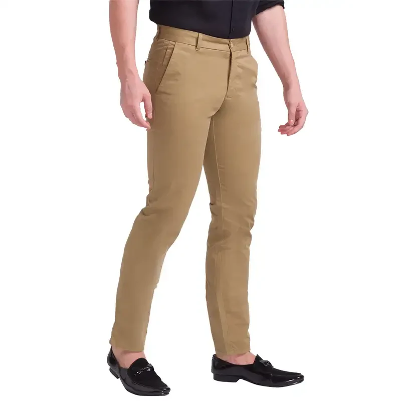 Men Khaki Lrt Fit Rfd Overdyed Cotton Blend Trouser - Image 2