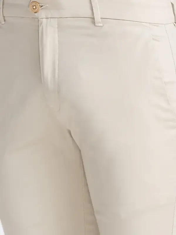Men Khaki Super Slim Fit Solid Cotton Blend Trouser - Image 6