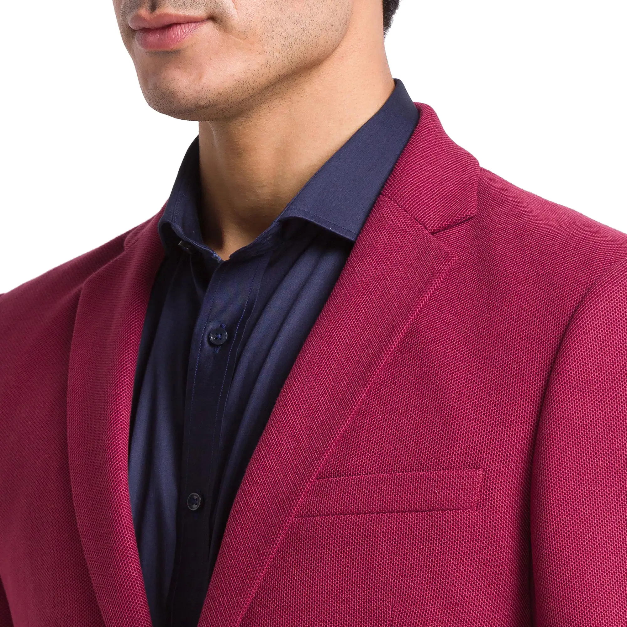 Park Avenue Men Maroon Active Fit Structure Terylene Blend Jacket - Image 6