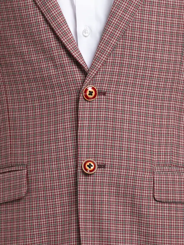 Raymond Men Maroon Contemporary Fit Checks Formal Jacket - Image 7