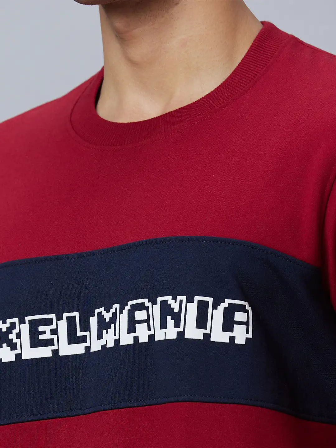Men Maroon Regular Fit Graphic Cotton Blend Sweatshirts - Image 6