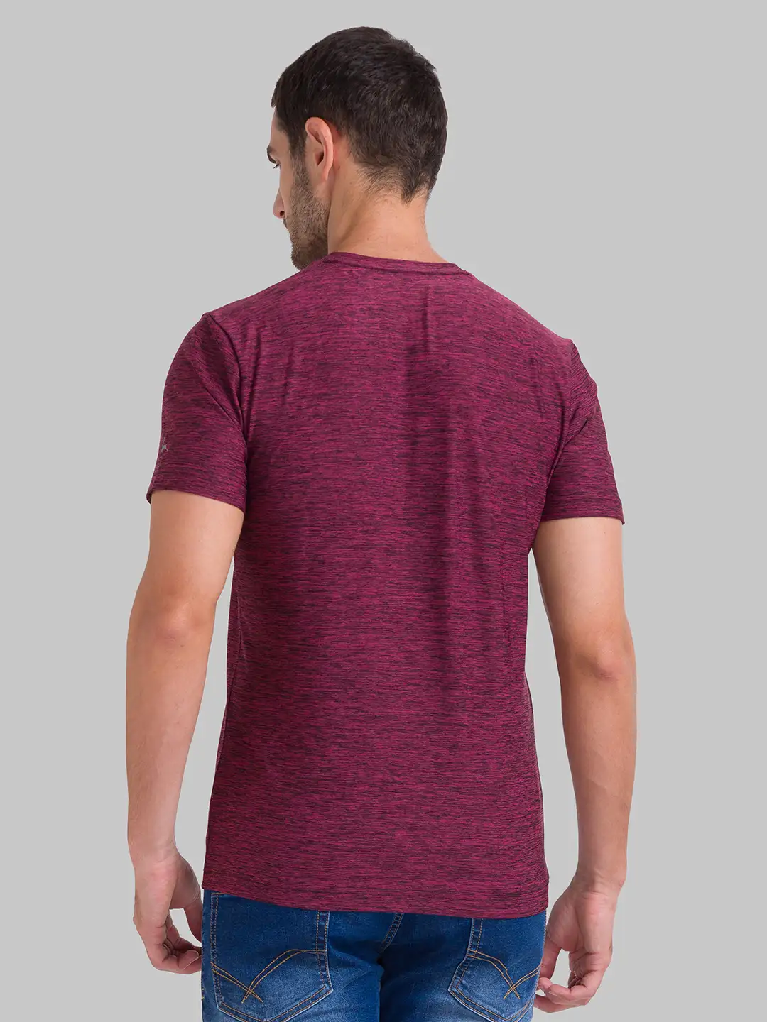 Men Maroon Regular Fit Printed Graphic Polyester T-Shirt - Image 4