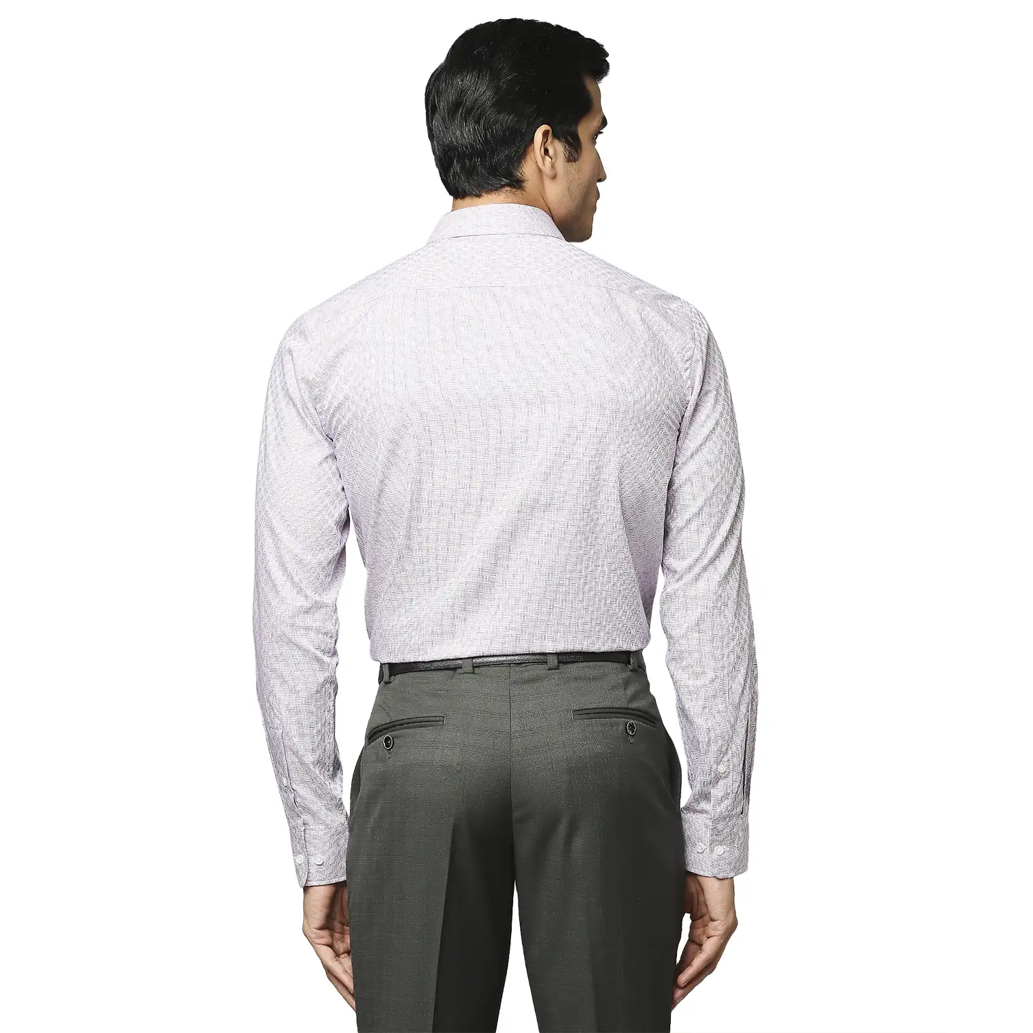 Park Avenue Men Purple Checks Slim Fit Cotton Formal Shirt - Image 4