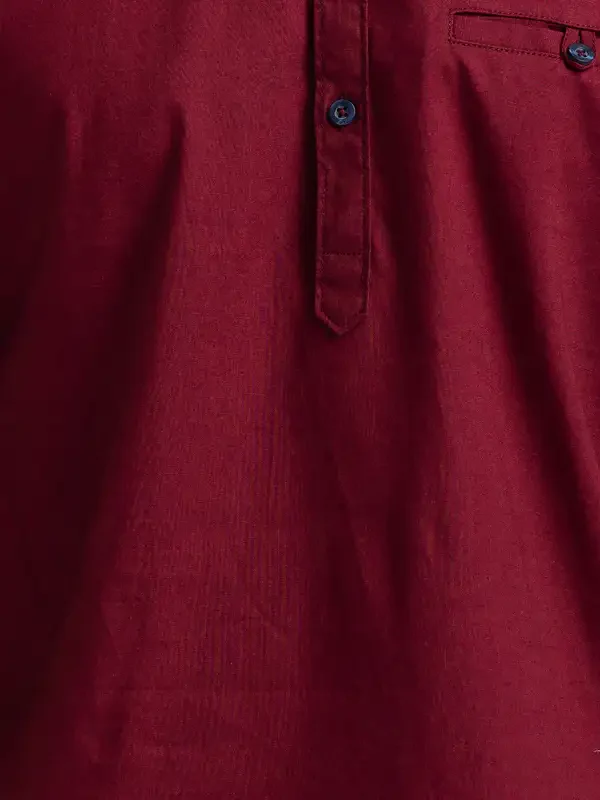 Men Maroon Slim Fit Solid Cotton Full Sleeve Shirts - Image 7