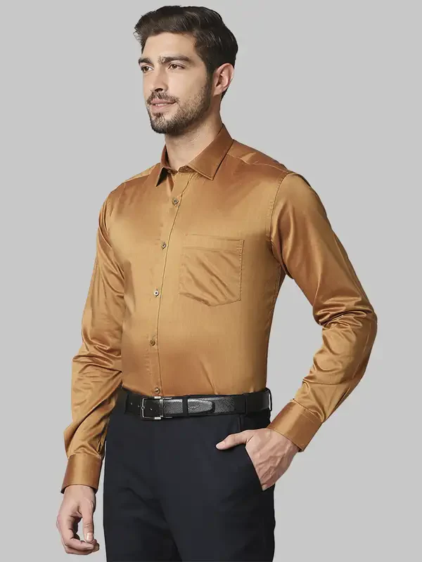 Men Maroon Slim Fit Solid Cotton Shirts - Image 3