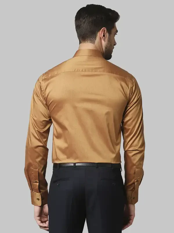 Men Maroon Slim Fit Solid Cotton Shirts - Image 4