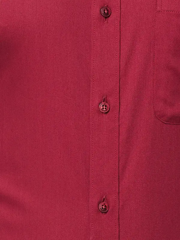 Men Maroon Slim Fit Solid Cotton Shirts - Image 7