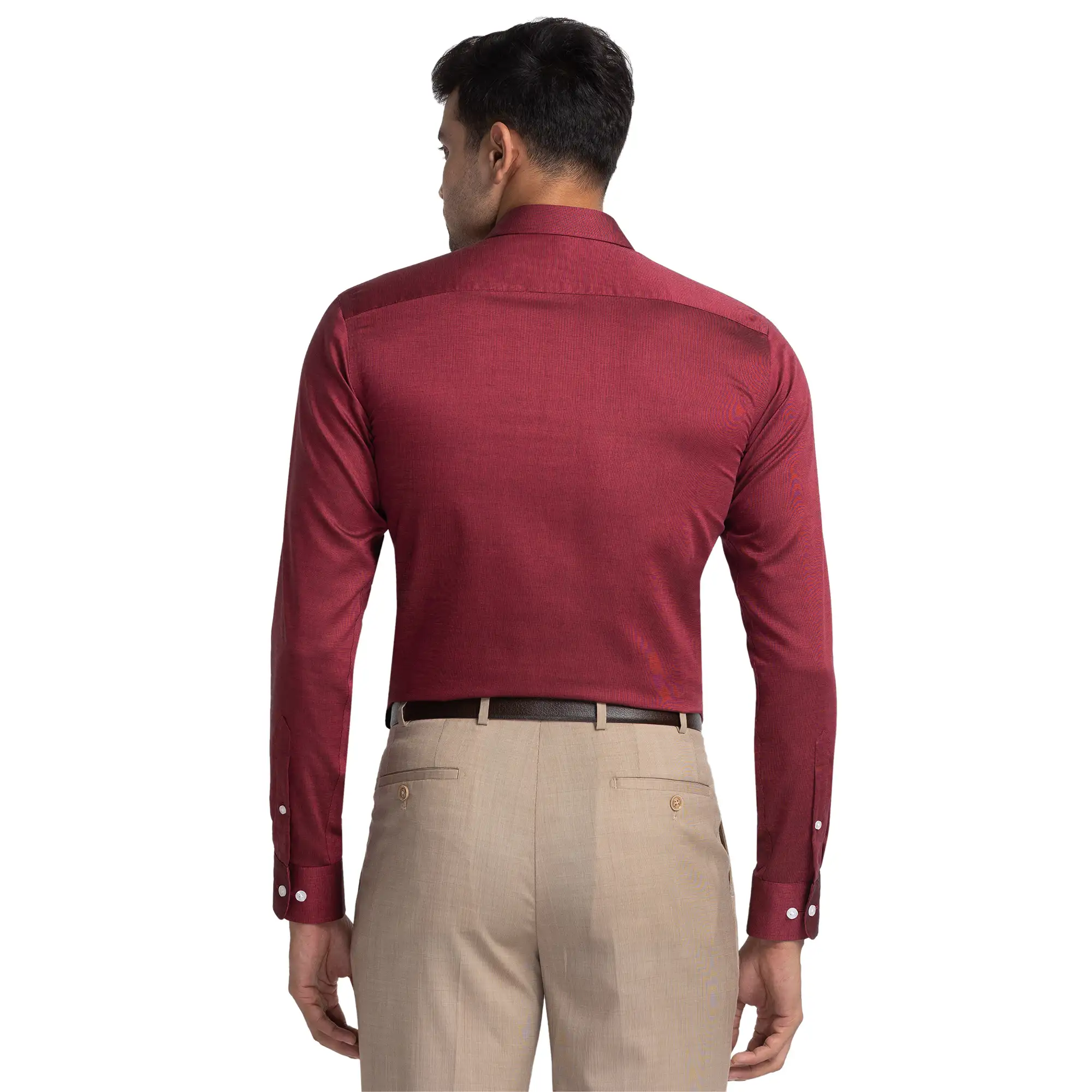 Park Avenue Men Maroon Slim Fit Structured Cotton Formal Shirt - Image 4