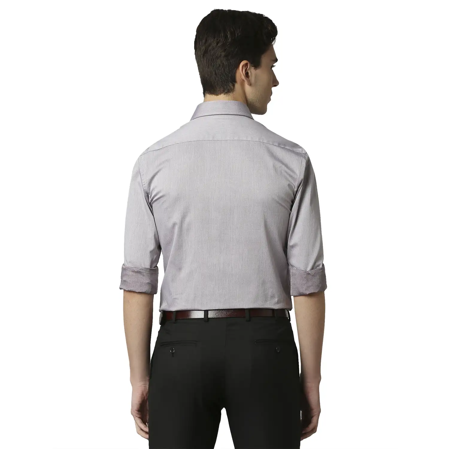Park Avenue Men Grey Structured Slim Fit Cotton Formal Shirt - Image 5