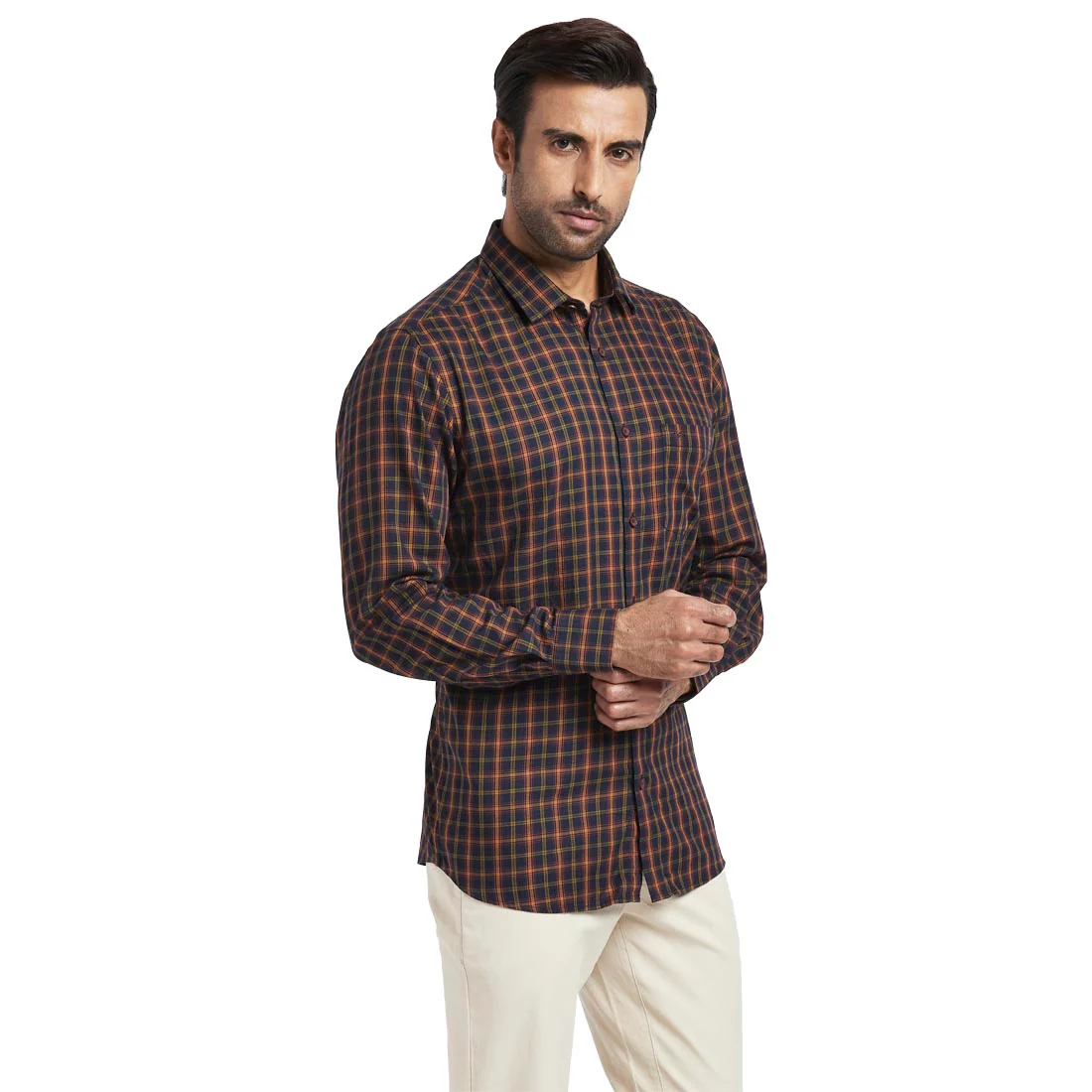 Men Maroon Tailored Fit Print Cotton Full Sleeve Shirts - Image 2