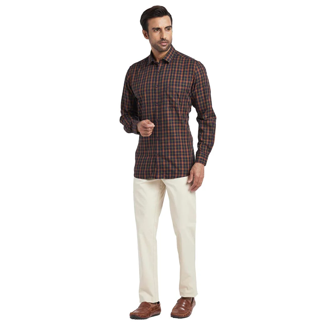 Men Maroon Tailored Fit Print Cotton Full Sleeve Shirts - Image 5