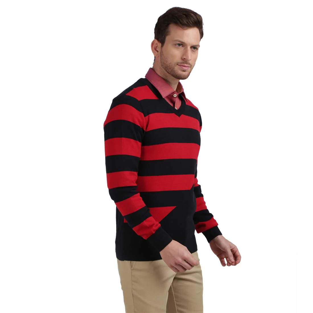 Men Multi-Colour Cotton Sweaters - Image 2