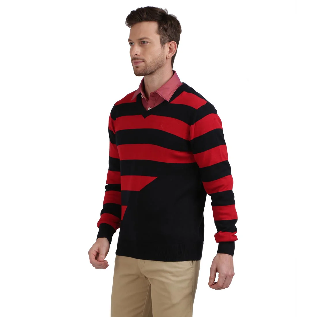 Men Multi-Colour Cotton Sweaters - Image 3