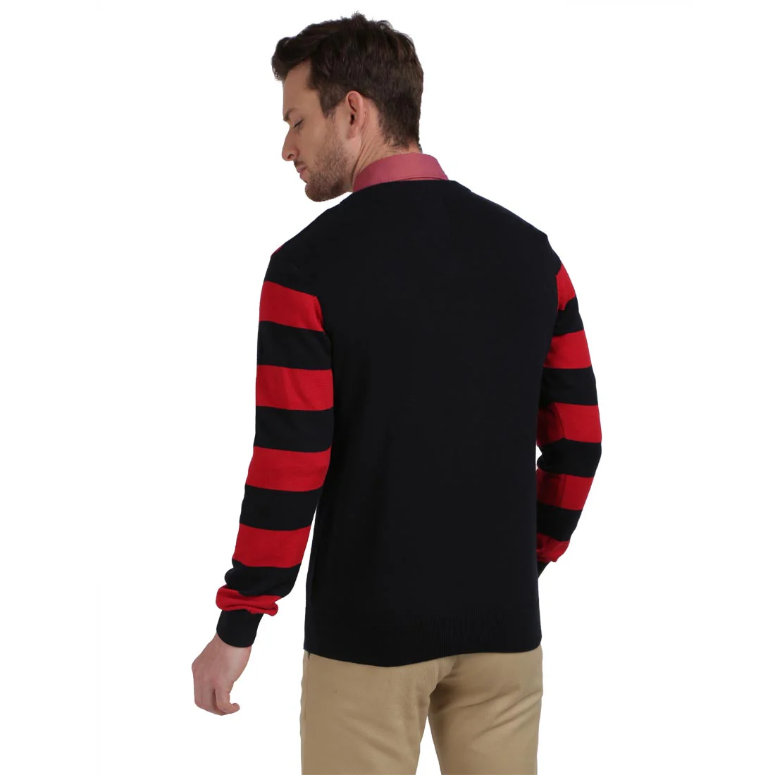 Men Multi-Colour Cotton Sweaters - Image 4