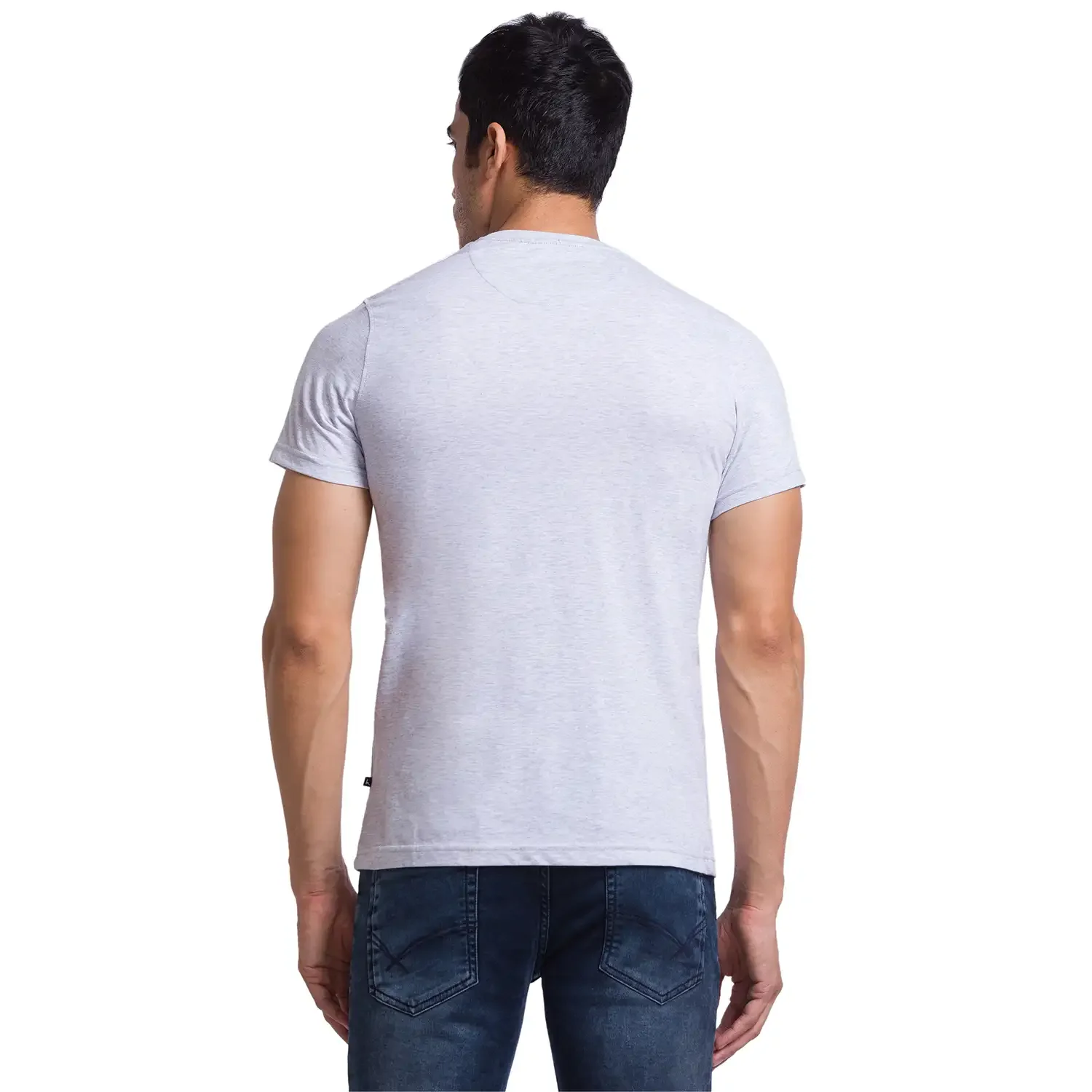 Men Multi-Colour Regular Fit Solid Cotton Round Collar T-Shirt - Image 10