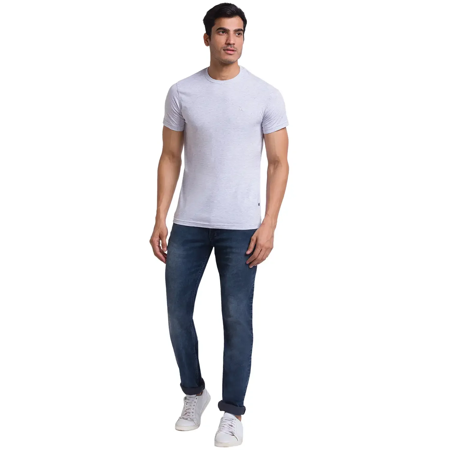 Men Multi-Colour Regular Fit Solid Cotton Round Collar T-Shirt - Image 11