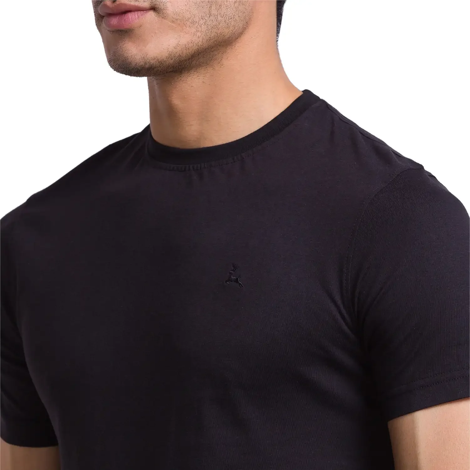 Men Multi-Colour Regular Fit Solid Cotton Round Collar T-Shirt - Image 6