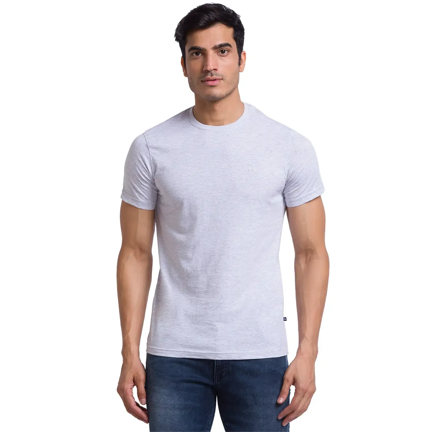 Men Multi-Colour Regular Fit Solid Cotton Round Collar T-Shirt - Image 7