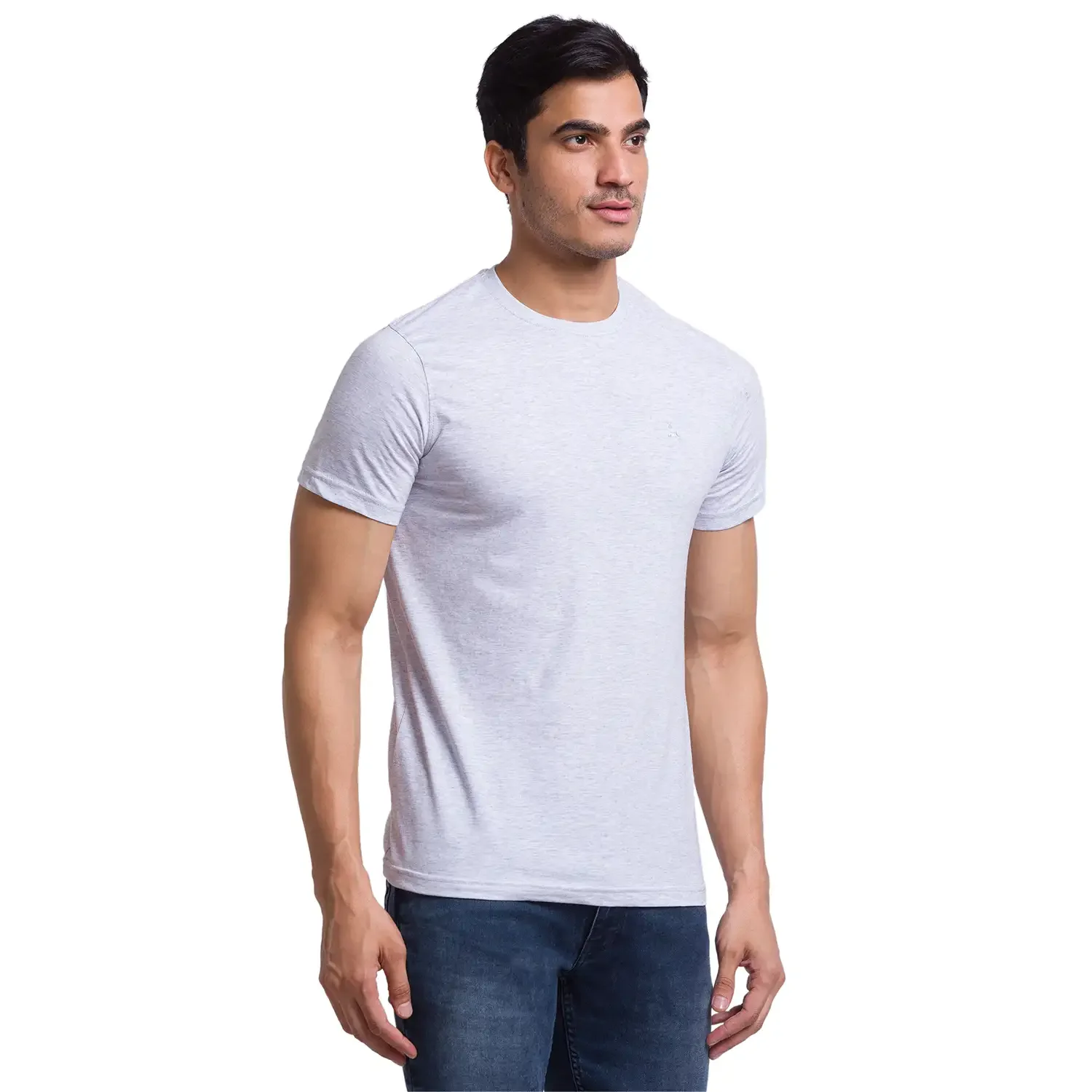 Men Multi-Colour Regular Fit Solid Cotton Round Collar T-Shirt - Image 8