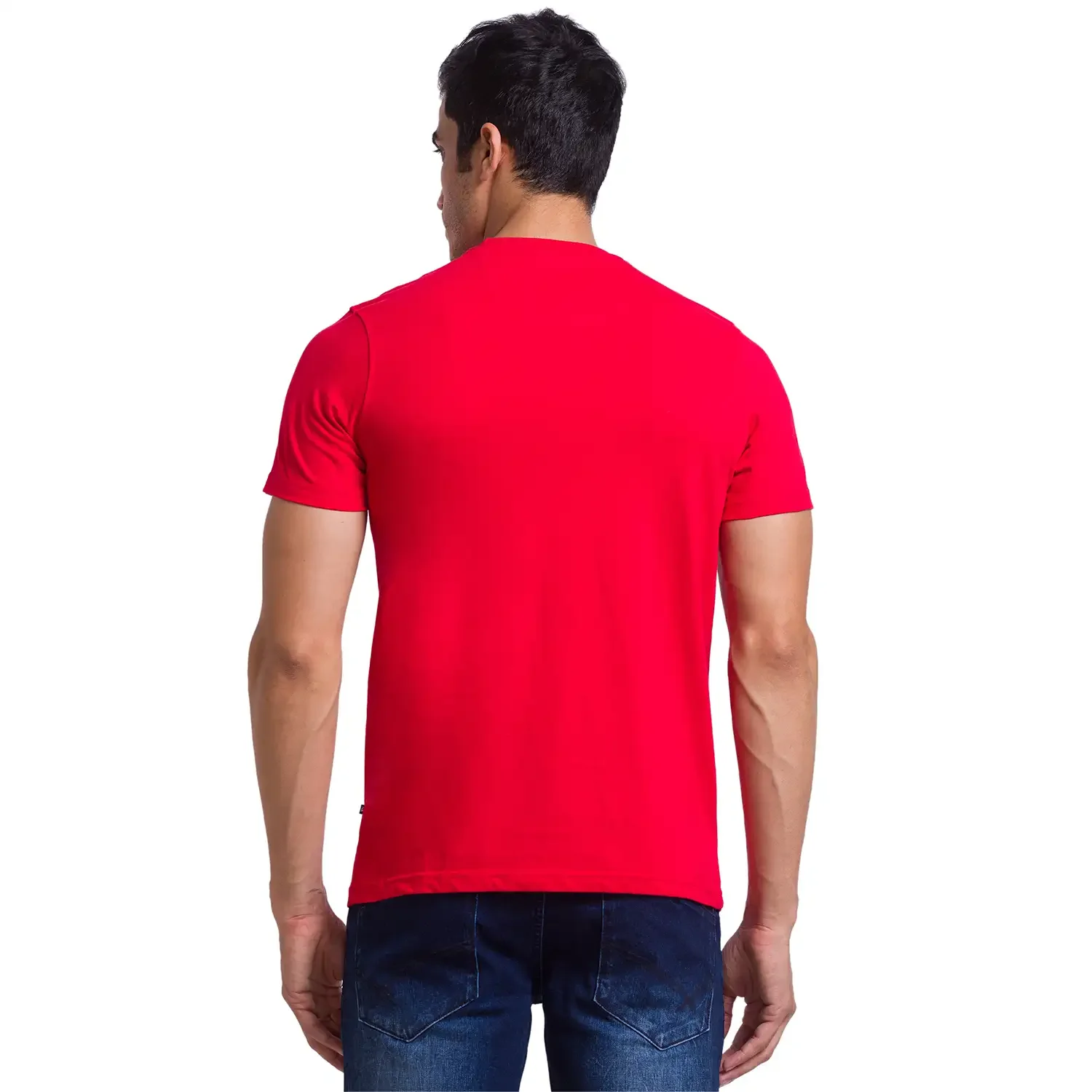 Men Multi-Colour Regular Fit Solid Cotton Round Collar T-Shirt - Image 10