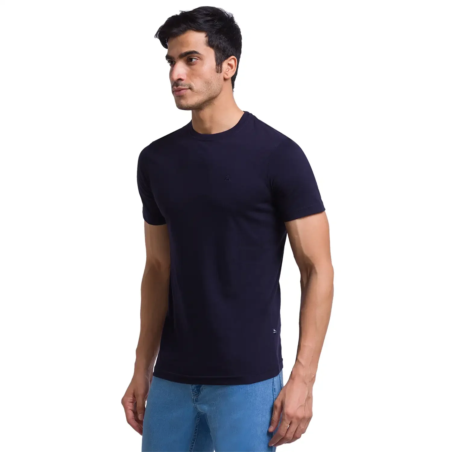 Men Multi-Colour Regular Fit Solid Cotton Round Collar T-Shirt - Image 3