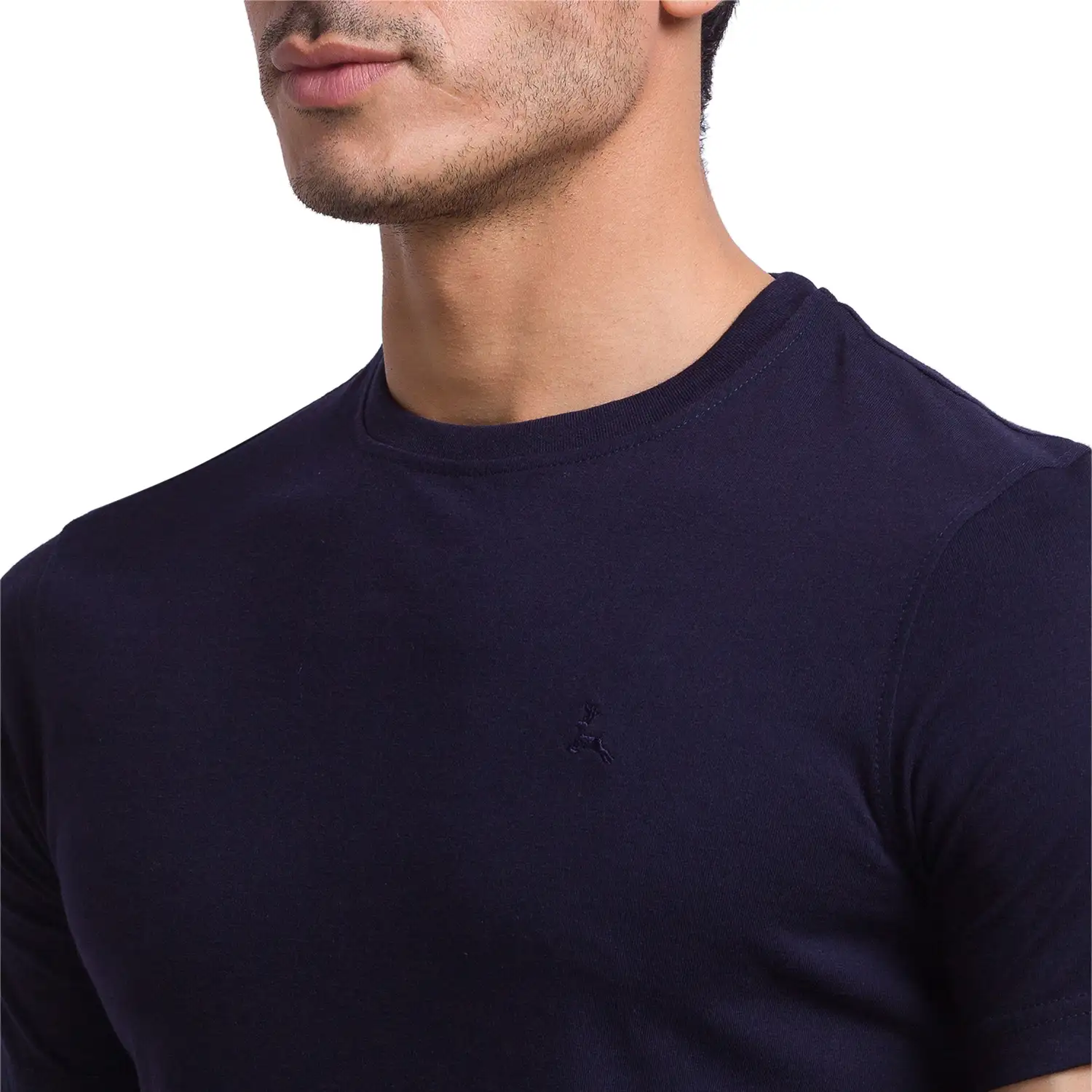 Men Multi-Colour Regular Fit Solid Cotton Round Collar T-Shirt - Image 6