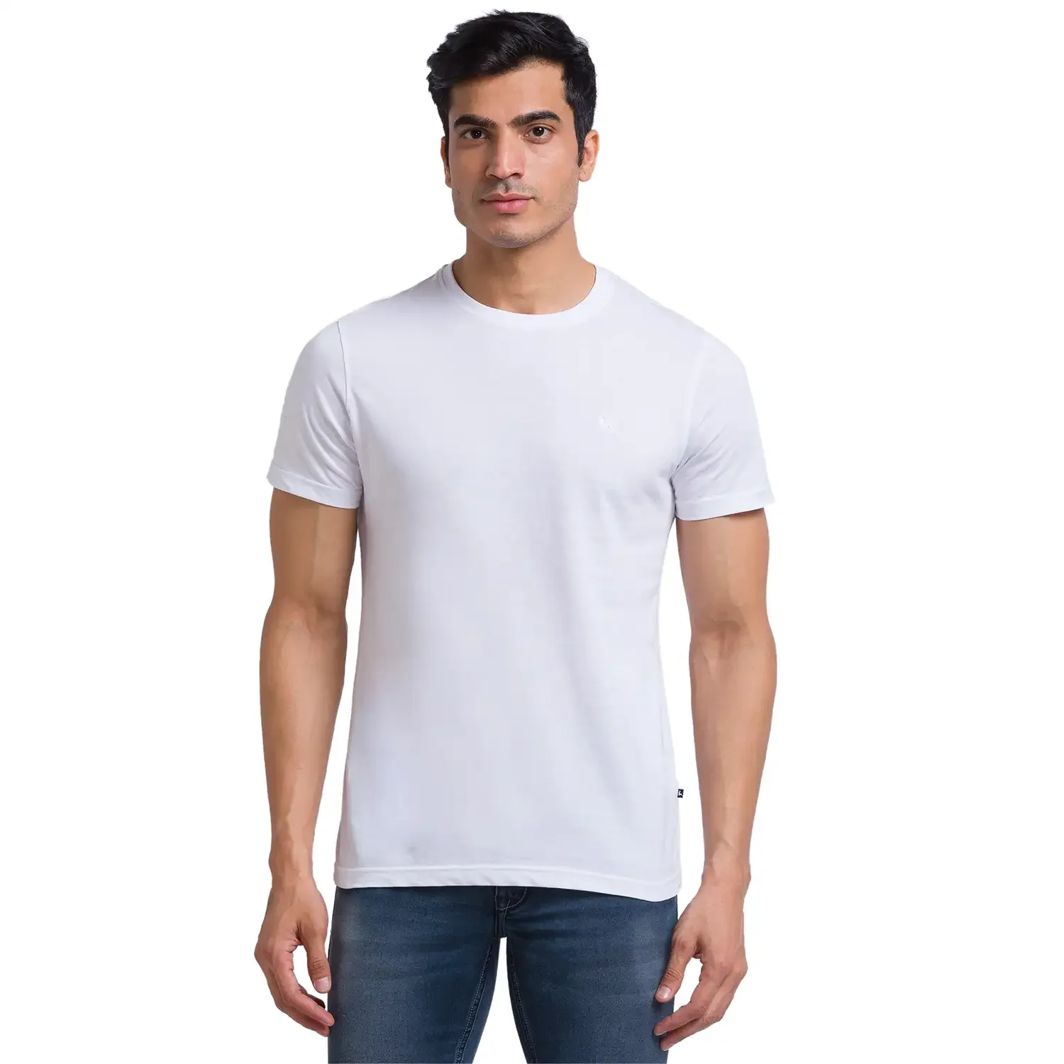 Men Multi-Colour Regular Fit Solid Cotton Round Collar T-Shirt
