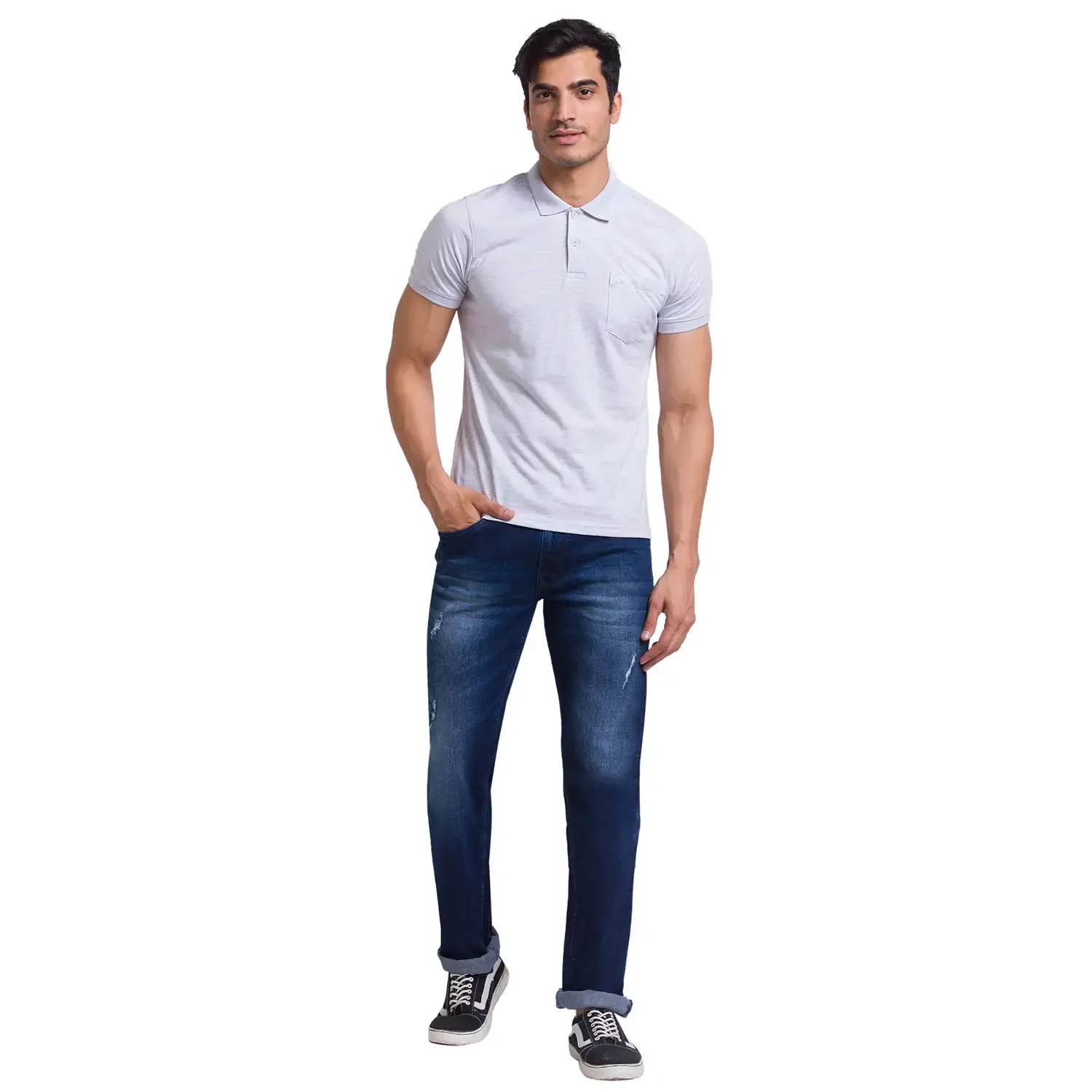 Men Multi-Colour Regular Fit Solid Cotton Polo Neck T-Shirt - Image 11