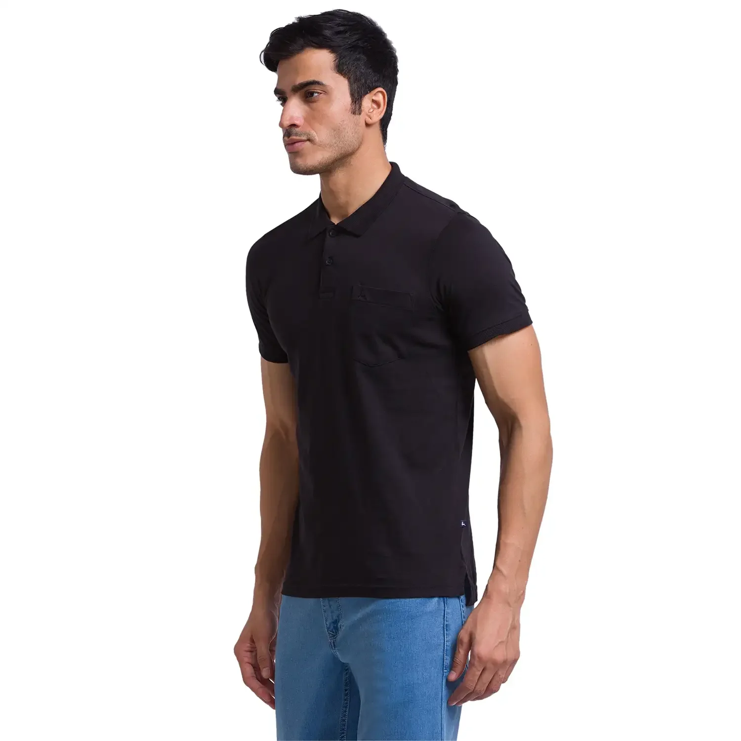 Men Multi-Colour Regular Fit Solid Cotton Polo Neck T-Shirt - Image 3