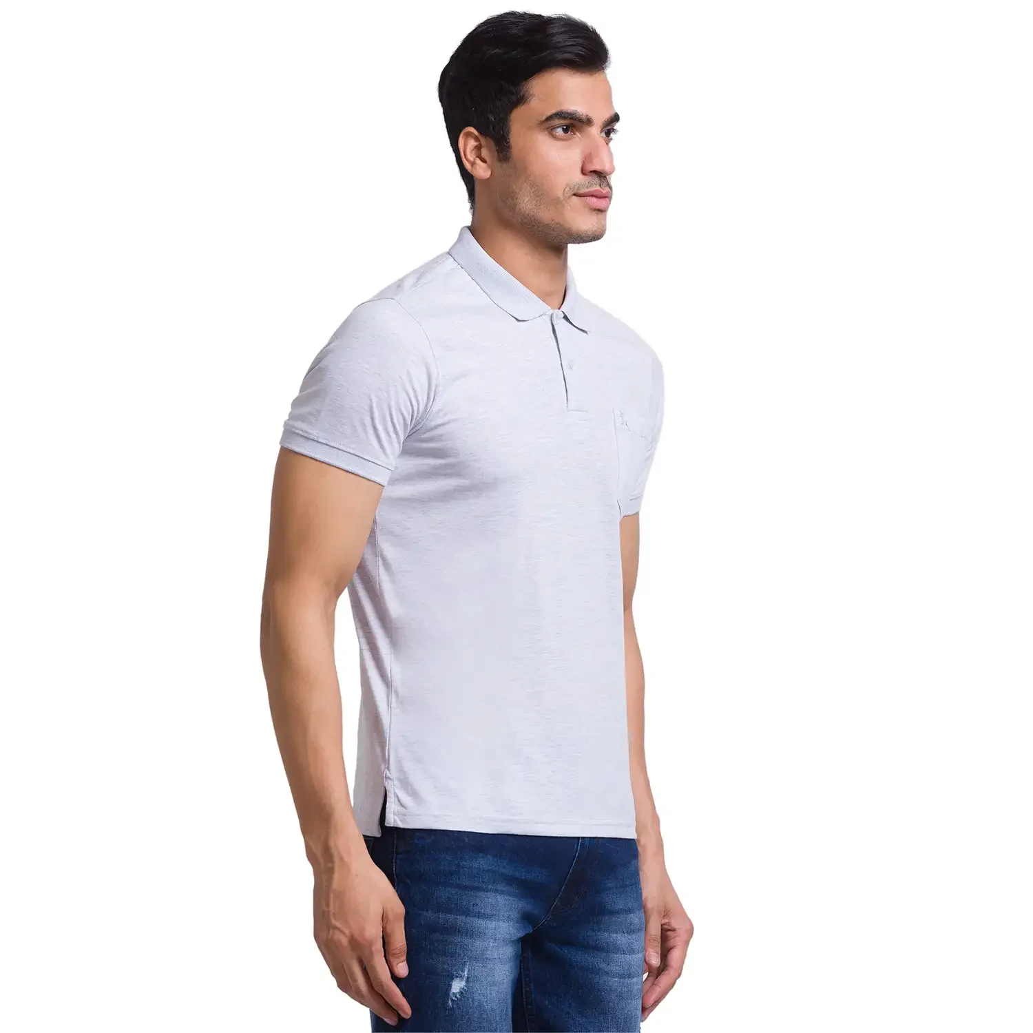 Men Multi-Colour Regular Fit Solid Cotton Polo Neck T-Shirt - Image 8