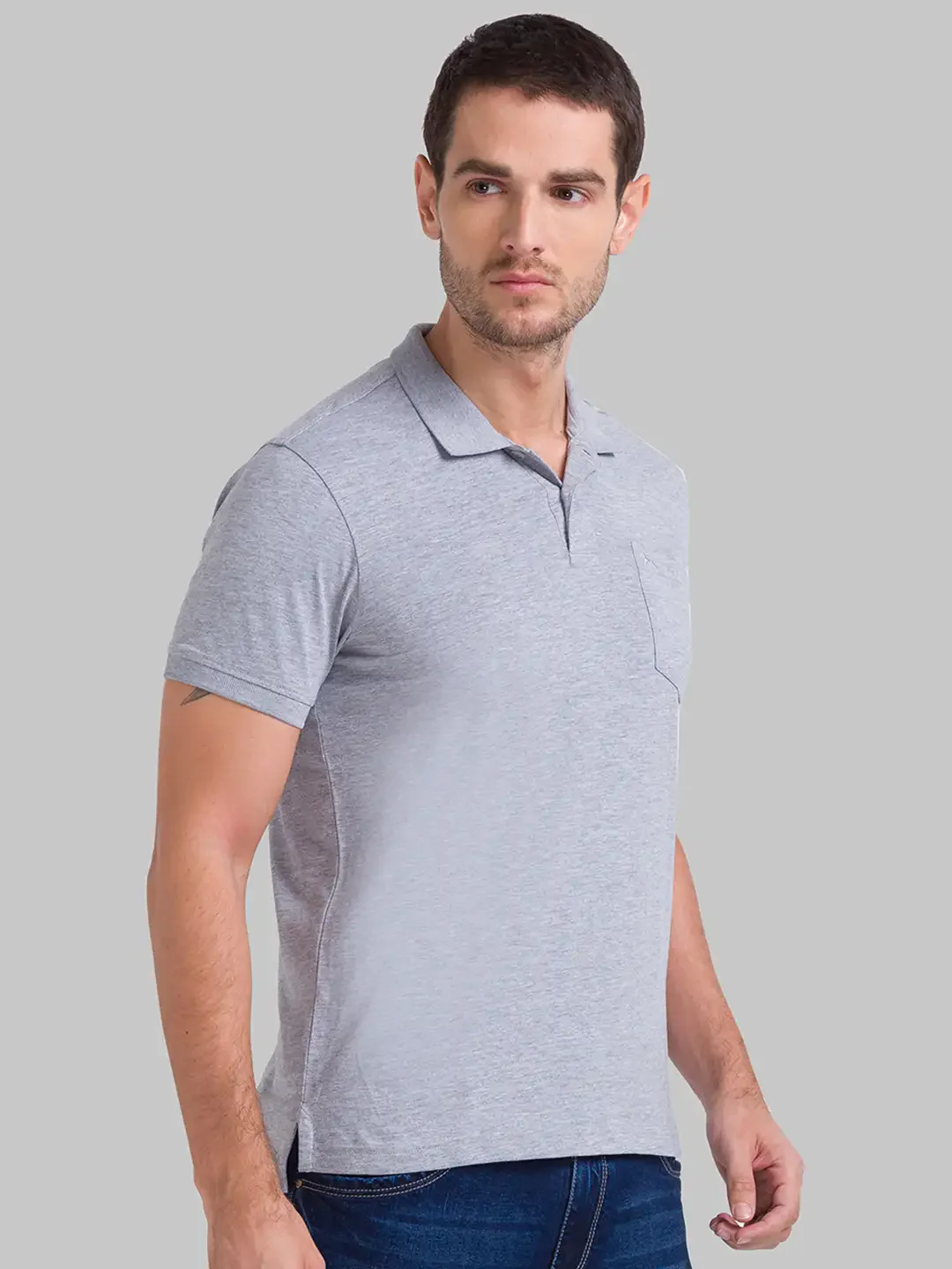 Men Multi-Colour Regular Fit Solid Cotton Round Neck Collar Polo T-Shirt - Image 2