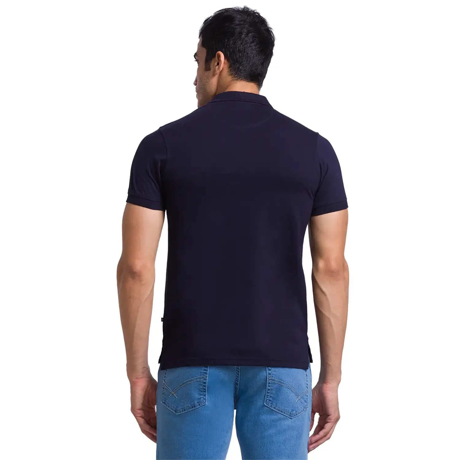 Men Multi-Colour Regular Fit Solid Cotton Round Neck Collar Polo T-Shirt - Image 4