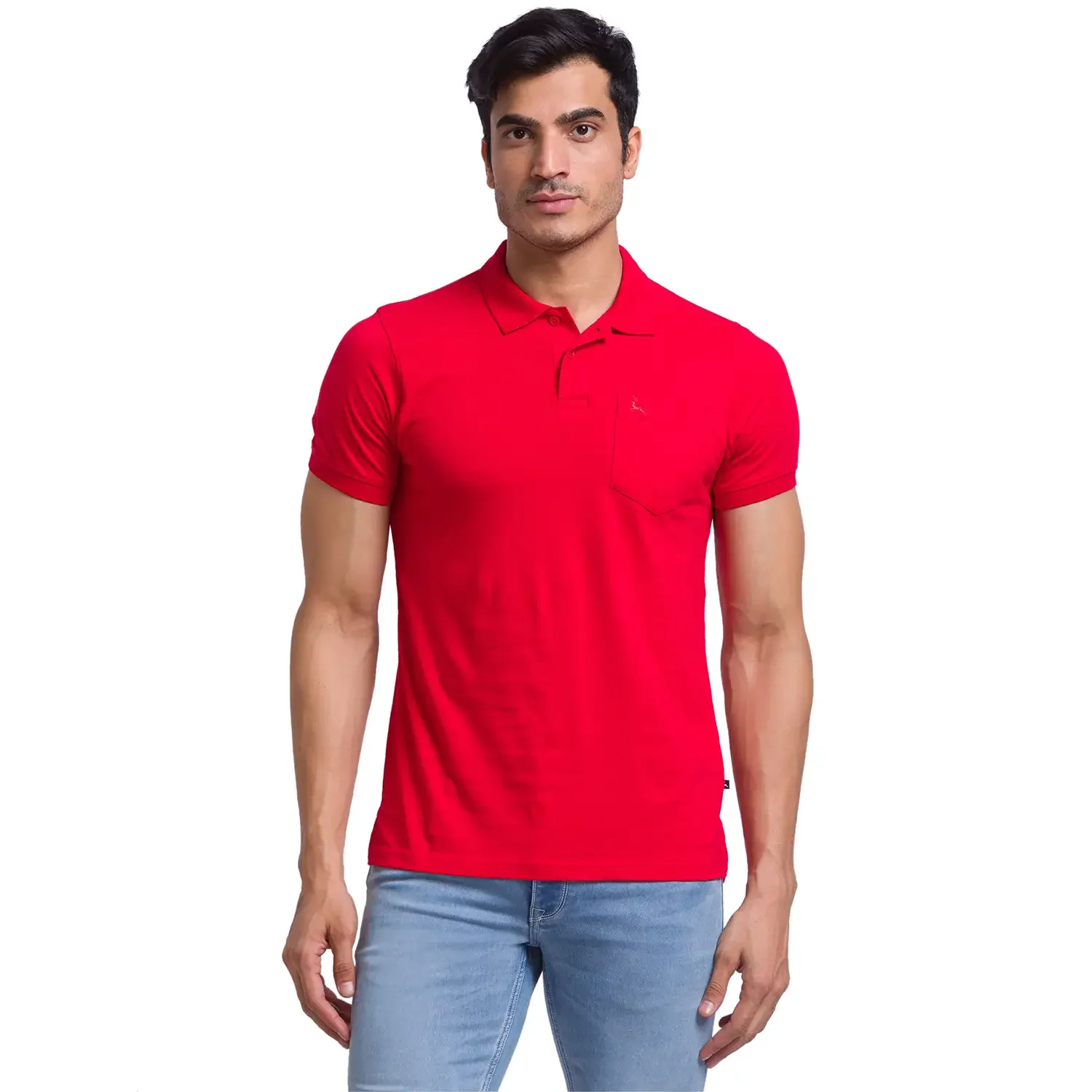 Men Multi-Colour Regular Fit Solid Cotton Round Neck Collar Polo T-Shirt - Image 7