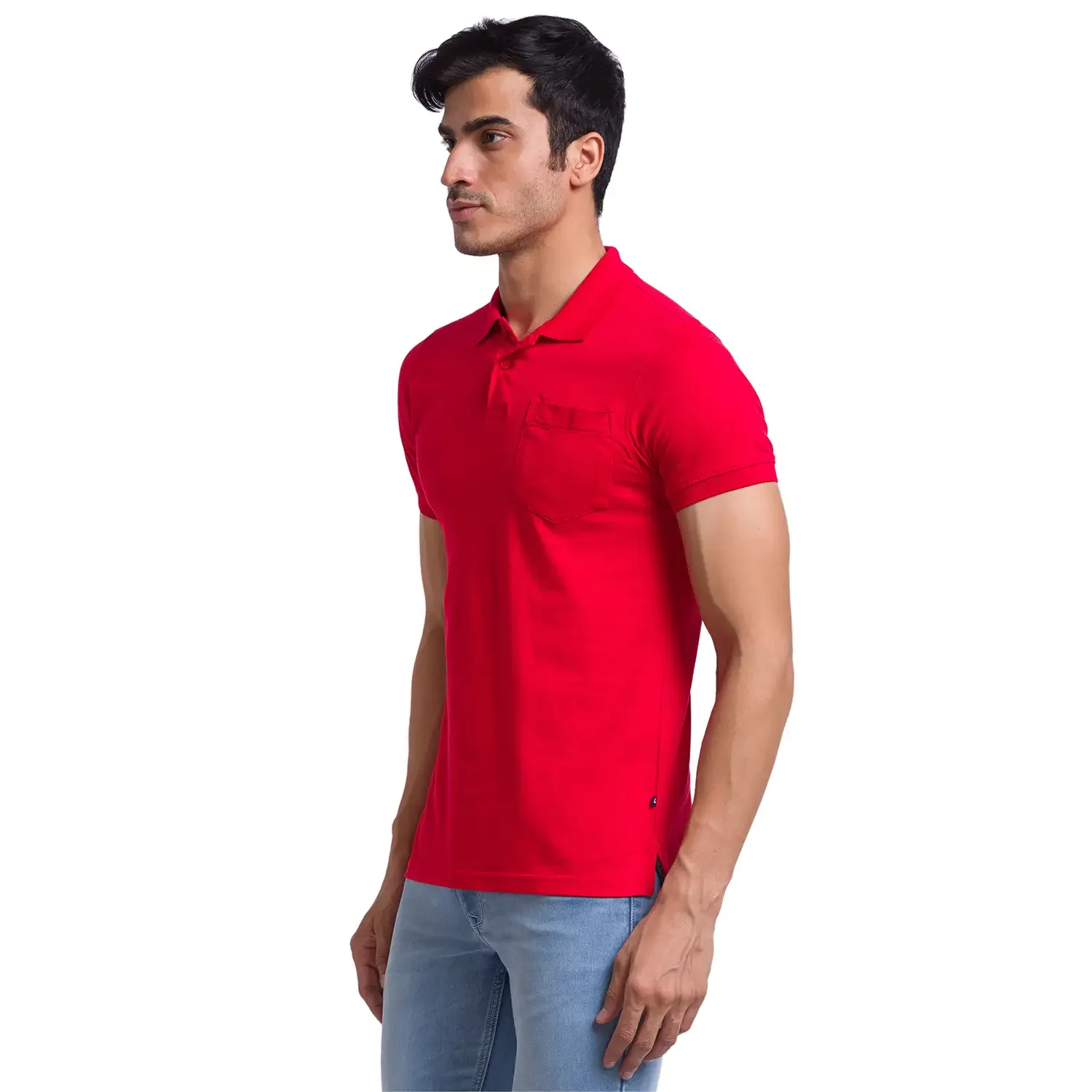 Men Multi-Colour Regular Fit Solid Cotton Round Neck Collar Polo T-Shirt - Image 9