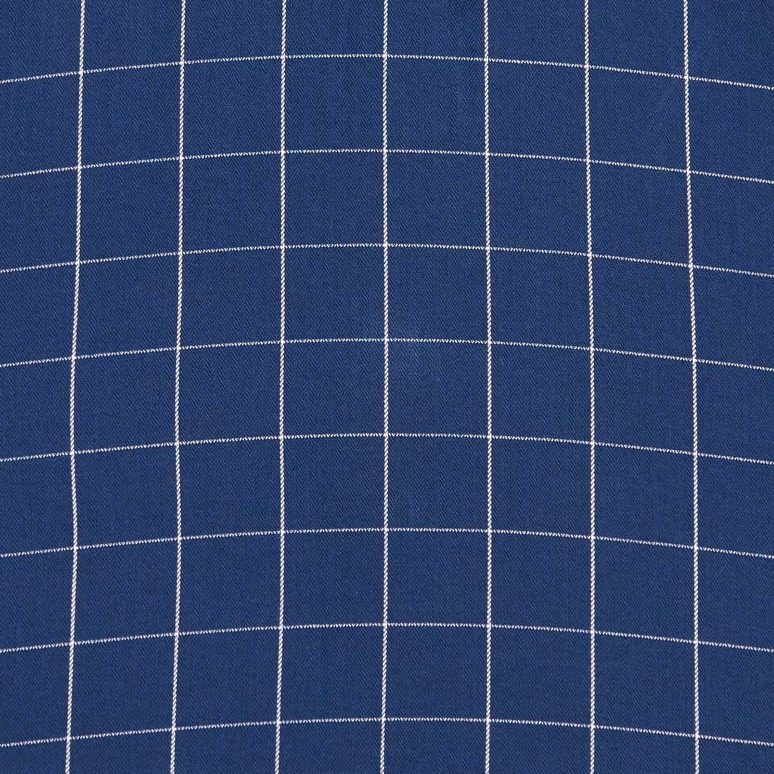 Men Navy Tailored Fit Checks Cotton Full Sleeve Shirts - Image 7