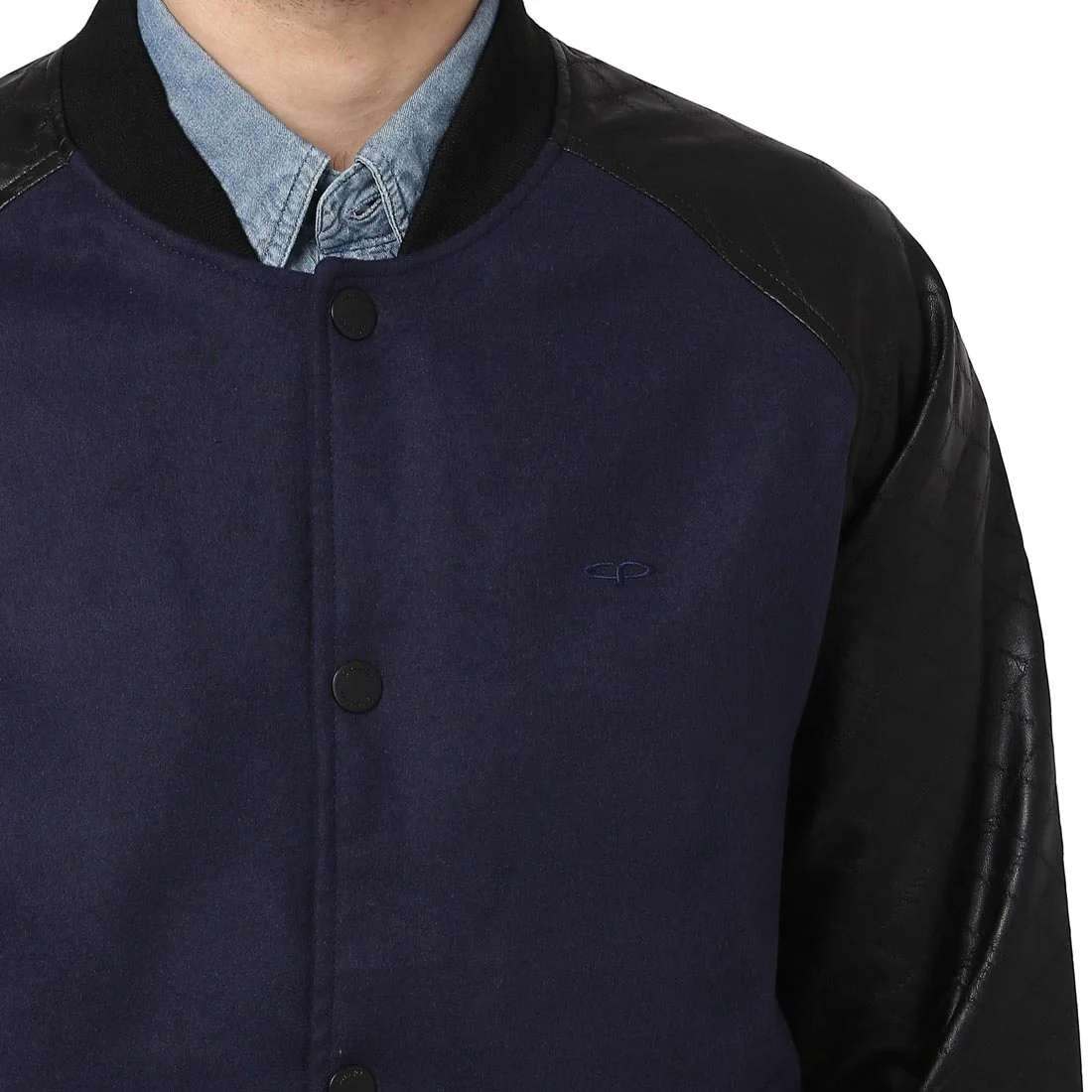 Men Navy Tailored Fit Cotton Polyester Blend Full Sleeve Jackets - Image 6