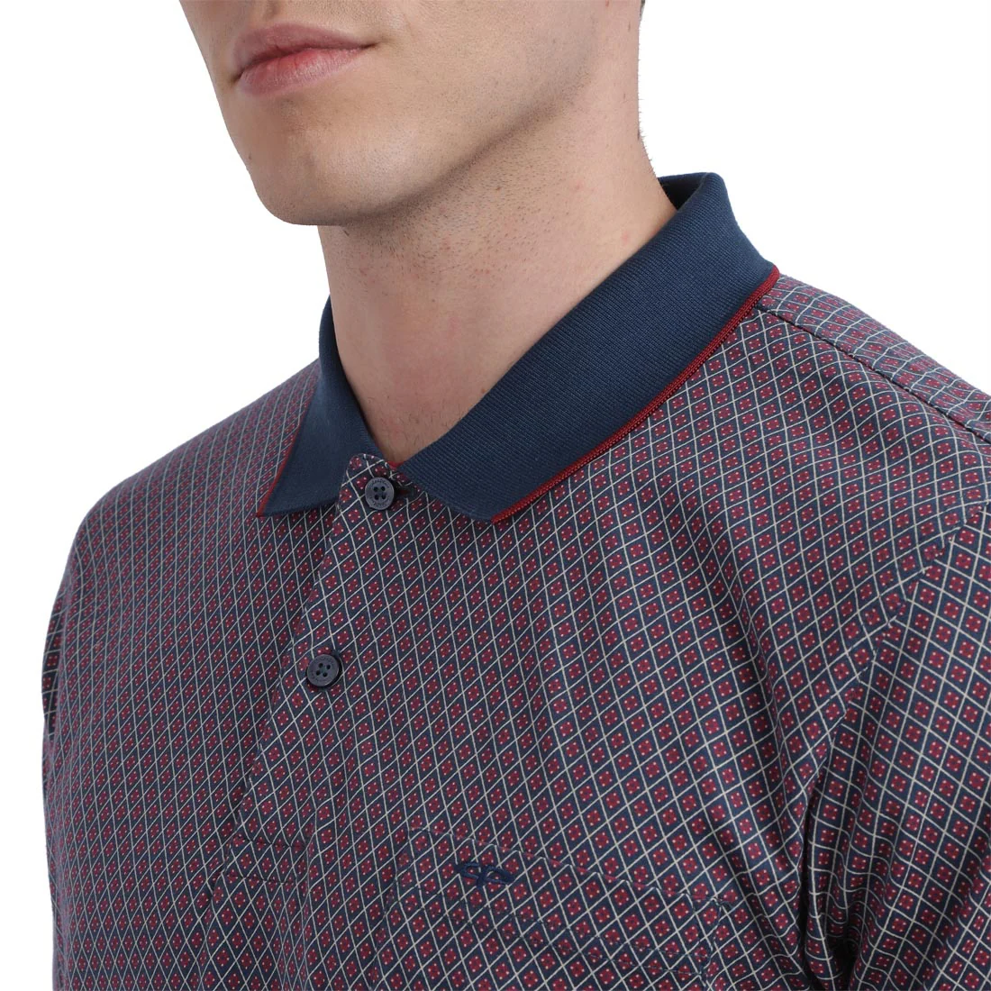 Men Navy Tailored Fit Print Cotton Half Sleeve T-Shirt - Image 6
