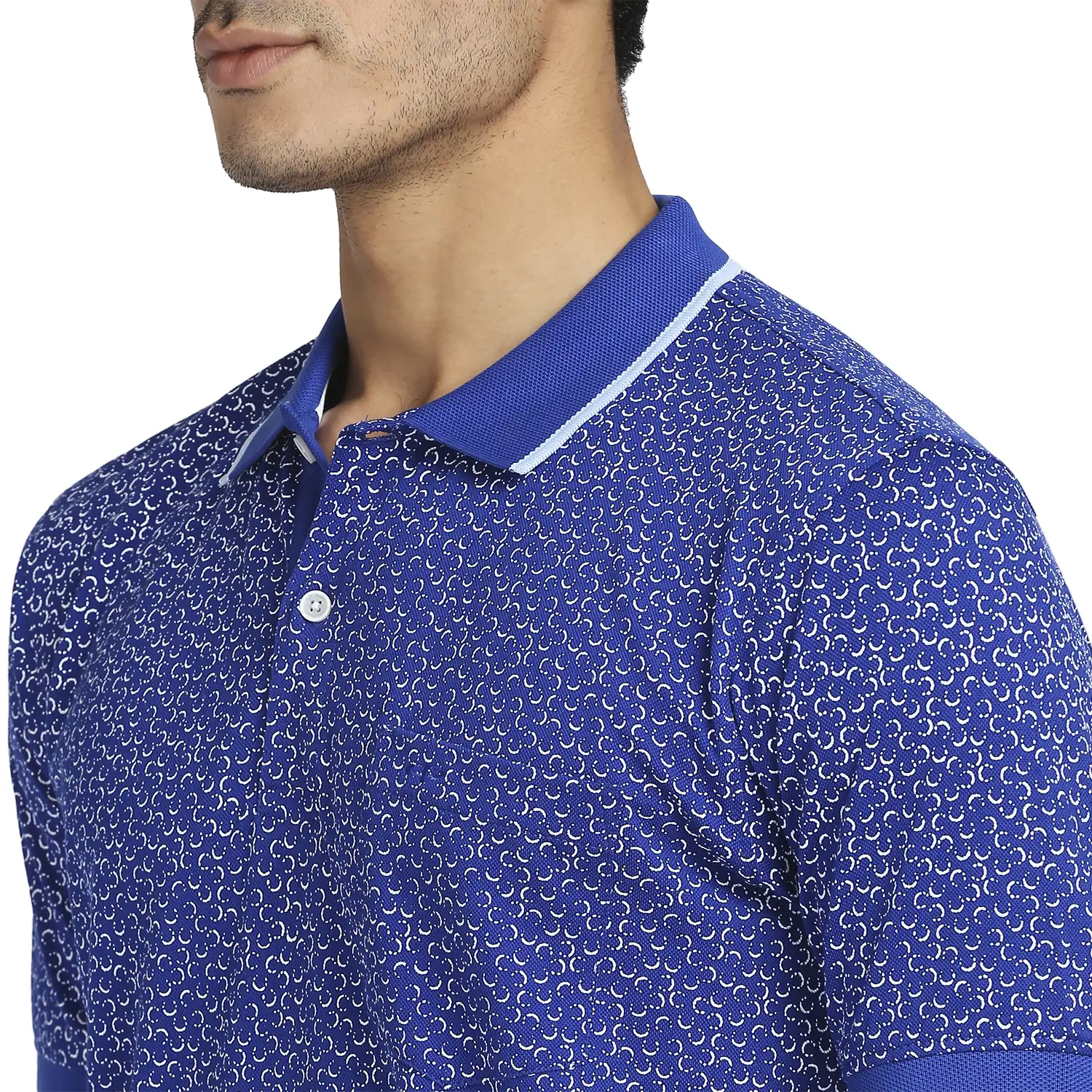 Men Navy Tailored Fit Print Cotton Half Sleeve T-Shirt - Image 6