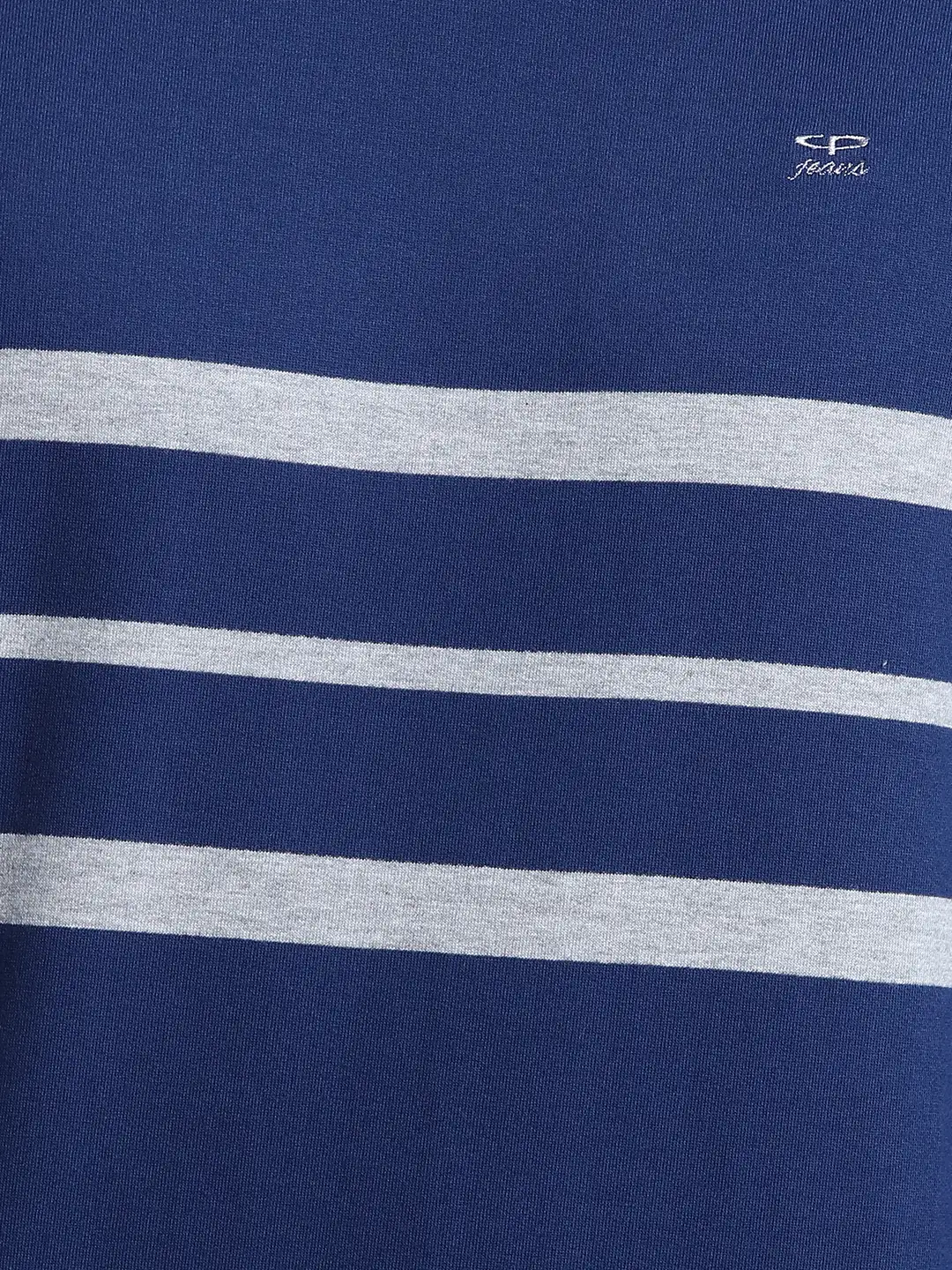 Men Navy Tailored Fit Stripe Cotton Full Sleeve Round Collar Sweatshirts - Image 7