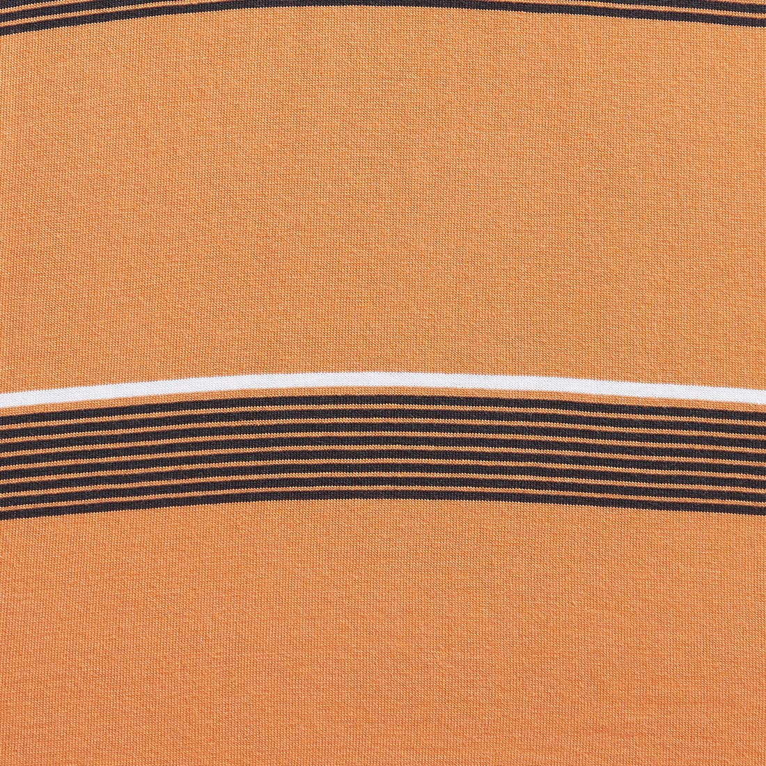 Men Orange Classic Fit Stripe Cotton Half Sleeve T-Shirt - Image 7
