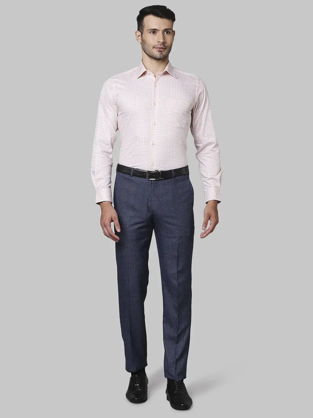 Men Orange Contemporary Fit Checks Cotton Shirts - Image 5