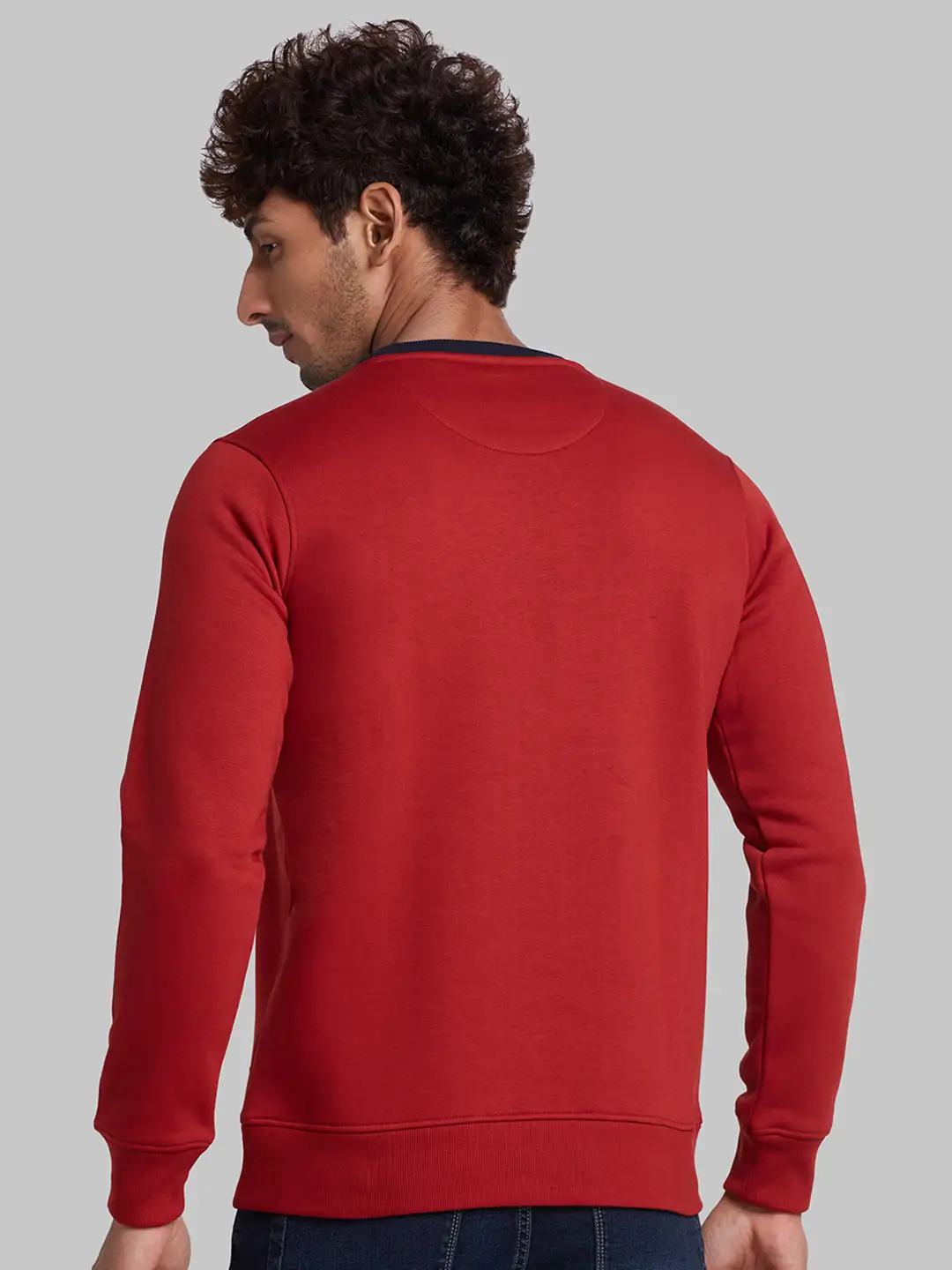 Parx Men Orange Regular Fit Cut & Sew Cotton Blend Sweatshirt - Image 4