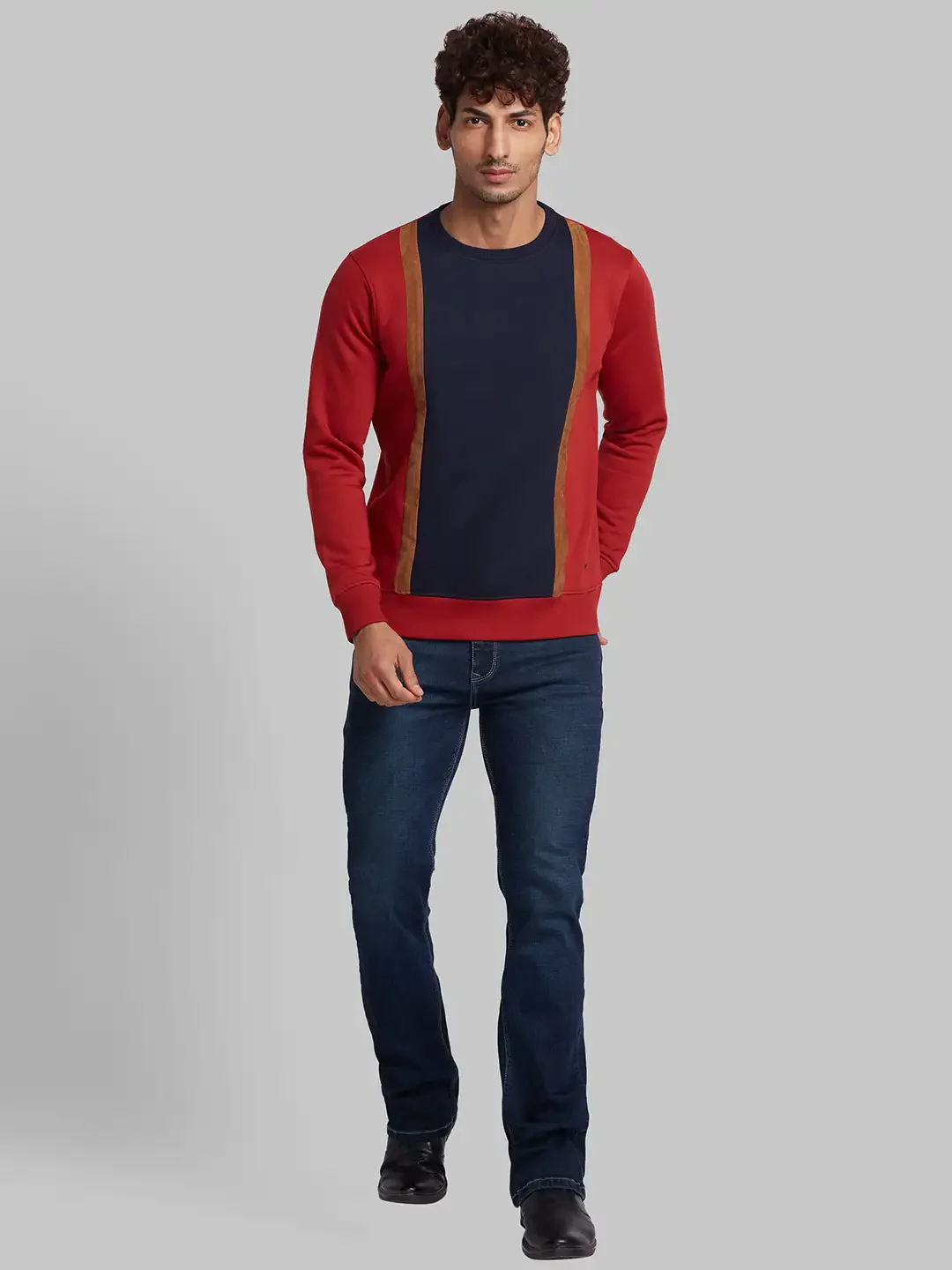 Parx Men Orange Regular Fit Cut & Sew Cotton Blend Sweatshirt - Image 5