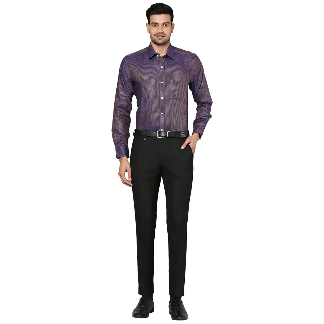 Men Orange Regular Fit Structure Cotton Full Sleeve Ainsley Collar Shirts - Image 5