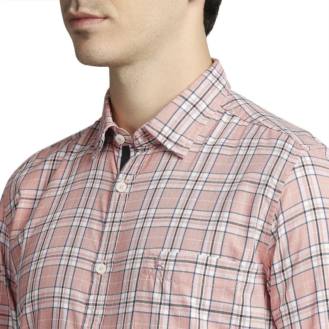 Parx Men Pink Checks Slim Fit Cotton Casual Shirt - Image 6