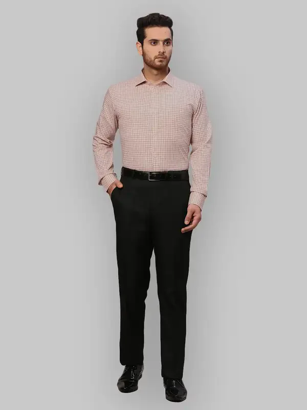 Men Orange Slim Fit Checks Cotton Shirts - Image 5