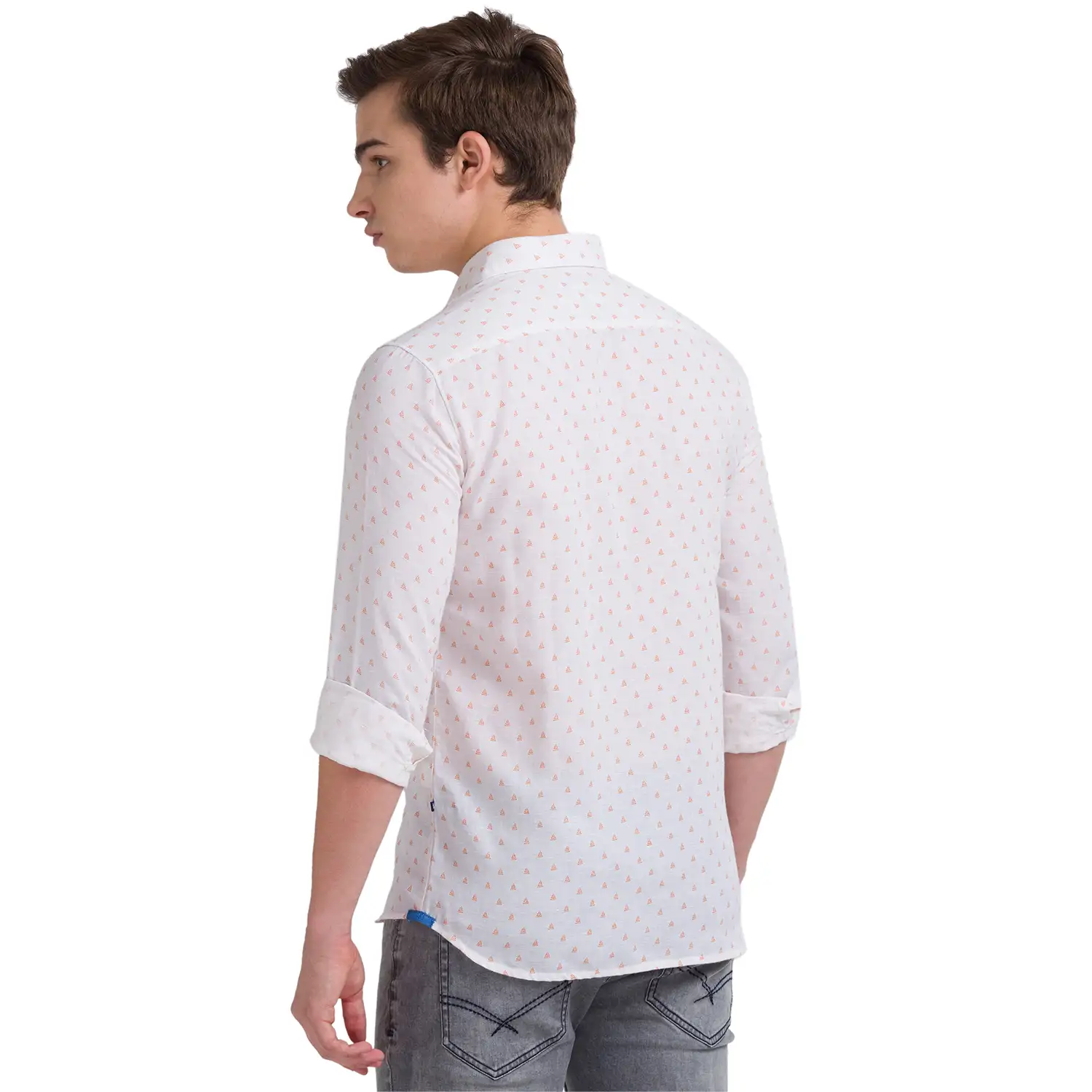 Parx Men White Printed Slim Fit Cotton Blend Casual Shirt - Image 3