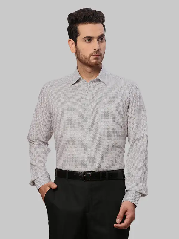 Men Orange Slim Fit Print Cotton Shirts