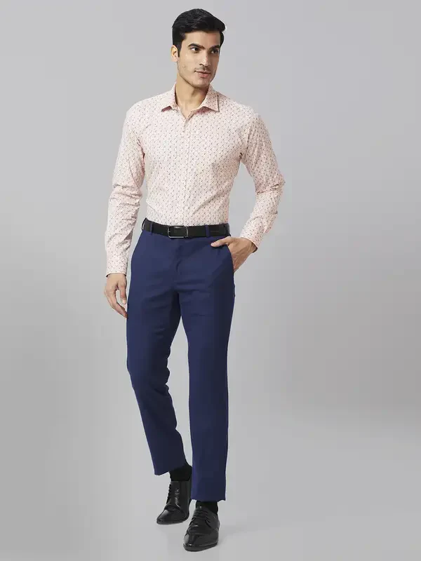 Men Orange Slim Fit Print Cotton Shirts - Image 5
