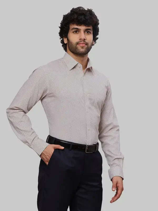 Men Orange Slim Fit Print Cotton Shirts - Image 2